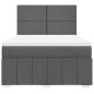 vidaXL Boxspringbett mit Matratze Dunkelgrau 160x200 cm Stoff vidaXL Boxspringbett mit Matratze Dunkelgrau 160x200 cm Stoff