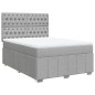 vidaXL Boxspringbett mit Matratze Hellgrau 160x200 cm Stoff vidaXL Boxspringbett mit Matratze Hellgrau 160x200 cm Stoff