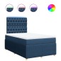 vidaXL Boxspringbett mit Matratze Blau 120x200 cm Stoff vidaXL Boxspringbett mit Matratze Blau 120x200 cm Stoff