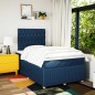 vidaXL Boxspringbett mit Matratze Blau 120x200 cm Stoff vidaXL Boxspringbett mit Matratze Blau 120x200 cm Stoff