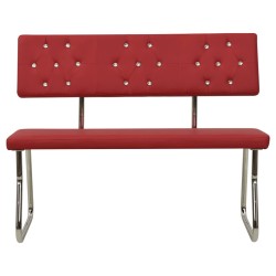 Sitzbank 110 cm Weinrot Kunstleder