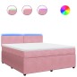 vidaXL Boxspringbett mit Matratze Rosa 180x200 cm Samt vidaXL Boxspringbett mit Matratze Rosa 180x200 cm Samt
