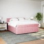 vidaXL Boxspringbett mit Matratze Rosa 180x200 cm Samt vidaXL Boxspringbett mit Matratze Rosa 180x200 cm Samt