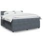 vidaXL Boxspringbett mit Matratze Dunkelgrau 180x200 cm Samt vidaXL Boxspringbett mit Matratze Dunkelgrau 180x200 cm Samt