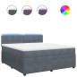 vidaXL Boxspringbett mit Matratze Dunkelgrau 180x200 cm Samt vidaXL Boxspringbett mit Matratze Dunkelgrau 180x200 cm Samt
