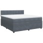 vidaXL Boxspringbett mit Matratze Dunkelgrau 180x200 cm Samt vidaXL Boxspringbett mit Matratze Dunkelgrau 180x200 cm Samt