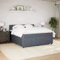 vidaXL Boxspringbett mit Matratze Dunkelgrau 180x200 cm Samt vidaXL Boxspringbett mit Matratze Dunkelgrau 180x200 cm Samt