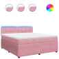 vidaXL Boxspringbett mit Matratze Rosa 180x200 cm Samt