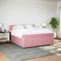 vidaXL Boxspringbett mit Matratze Rosa 180x200 cm Samt