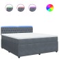 vidaXL Boxspringbett mit Matratze Dunkelgrau 180x200 cm Samt vidaXL Boxspringbett mit Matratze Dunkelgrau 180x200 cm Samt