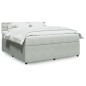 vidaXL Boxspringbett mit Matratze Hellgrau 180x200 cm Samt vidaXL Boxspringbett mit Matratze Hellgrau 180x200 cm Samt