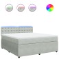 vidaXL Boxspringbett mit Matratze Hellgrau 180x200 cm Samt vidaXL Boxspringbett mit Matratze Hellgrau 180x200 cm Samt