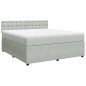 vidaXL Boxspringbett mit Matratze Hellgrau 180x200 cm Samt vidaXL Boxspringbett mit Matratze Hellgrau 180x200 cm Samt