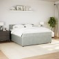 vidaXL Boxspringbett mit Matratze Hellgrau 180x200 cm Samt vidaXL Boxspringbett mit Matratze Hellgrau 180x200 cm Samt