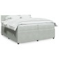 vidaXL Boxspringbett mit Matratze Hellgrau 200x200 cm Samt vidaXL Boxspringbett mit Matratze Hellgrau 200x200 cm Samt