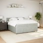 vidaXL Boxspringbett mit Matratze Hellgrau 200x200 cm Samt vidaXL Boxspringbett mit Matratze Hellgrau 200x200 cm Samt