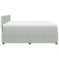 vidaXL Boxspringbett mit Matratze Hellgrau 200x200 cm Samt vidaXL Boxspringbett mit Matratze Hellgrau 200x200 cm Samt