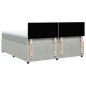 vidaXL Boxspringbett mit Matratze Hellgrau 200x200 cm Samt vidaXL Boxspringbett mit Matratze Hellgrau 200x200 cm Samt