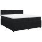 vidaXL Boxspringbett mit Matratze Schwarz 200x200 cm Samt vidaXL Boxspringbett mit Matratze Schwarz 200x200 cm Samt