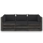 3-Sitzer Outdoor-Sofa mit Kissen Grau Imprägniertes Kiefernholz 3-Sitzer Outdoor-Sofa mit Kissen Grau Imprägniertes Kiefernholz