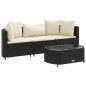 vidaXL 4-tlg. Garten-Sofagarnitur mit Kissen Schwarz Poly Rattan vidaXL 4-tlg. Garten-Sofagarnitur mit Kissen Schwarz Poly Rattan