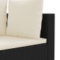 vidaXL 4-tlg. Garten-Sofagarnitur mit Kissen Schwarz Poly Rattan vidaXL 4-tlg. Garten-Sofagarnitur mit Kissen Schwarz Poly Rattan
