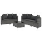 vidaXL 6-tlg. Garten-Sofagarnitur mit Kissen Grau Poly Rattan vidaXL 6-tlg. Garten-Sofagarnitur mit Kissen Grau Poly Rattan