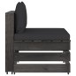 3-Sitzer Outdoor-Sofa mit Kissen Grau Imprägniertes Kiefernholz 3-Sitzer Outdoor-Sofa mit Kissen Grau Imprägniertes Kiefernholz