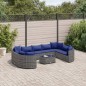 vidaXL 10-tlg. Garten-Sofagarnitur mit Kissen Grau Poly Rattan vidaXL 10-tlg. Garten-Sofagarnitur mit Kissen Grau Poly Rattan