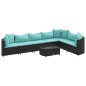vidaXL 8-tlg. Garten-Sofagarnitur mit Kissen Schwarz Poly Rattan vidaXL 8-tlg. Garten-Sofagarnitur mit Kissen Schwarz Poly Rattan
