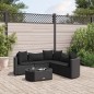 vidaXL 6-tlg. Garten-Sofagarnitur mit Kissen Schwarz Poly Rattan vidaXL 6-tlg. Garten-Sofagarnitur mit Kissen Schwarz Poly Rattan