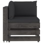3-Sitzer Outdoor-Sofa mit Kissen Grau Imprägniertes Kiefernholz 3-Sitzer Outdoor-Sofa mit Kissen Grau Imprägniertes Kiefernholz