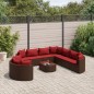 vidaXL 10-tlg. Garten-Sofagarnitur mit Kissen Braun Poly Rattan vidaXL 10-tlg. Garten-Sofagarnitur mit Kissen Braun Poly Rattan