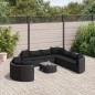 vidaXL 10-tlg. Garten-Sofagarnitur mit Kissen Schwarz Poly Rattan vidaXL 10-tlg. Garten-Sofagarnitur mit Kissen Schwarz Poly Rattan