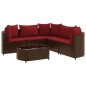 vidaXL 6-tlg. Garten-Sofagarnitur mit Kissen Braun Poly Rattan vidaXL 6-tlg. Garten-Sofagarnitur mit Kissen Braun Poly Rattan