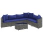 vidaXL 7-tlg. Garten-Sofagarnitur mit Kissen Grau Poly Rattan vidaXL 7-tlg. Garten-Sofagarnitur mit Kissen Grau Poly Rattan