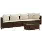 vidaXL 5-tlg. Garten-Sofagarnitur mit Kissen Braun Poly Rattan vidaXL 5-tlg. Garten-Sofagarnitur mit Kissen Braun Poly Rattan