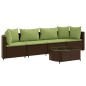 vidaXL 5-tlg. Garten-Sofagarnitur mit Kissen Braun Poly Rattan vidaXL 5-tlg. Garten-Sofagarnitur mit Kissen Braun Poly Rattan