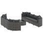 vidaXL 9-tlg. Garten-Sofagarnitur mit Kissen Grau Poly Rattan vidaXL 9-tlg. Garten-Sofagarnitur mit Kissen Grau Poly Rattan