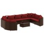 vidaXL 10-tlg. Garten-Sofagarnitur mit Kissen Braun Poly Rattan vidaXL 10-tlg. Garten-Sofagarnitur mit Kissen Braun Poly Rattan