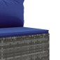 vidaXL 7-tlg. Garten-Sofagarnitur mit Kissen Grau Poly Rattan vidaXL 7-tlg. Garten-Sofagarnitur mit Kissen Grau Poly Rattan