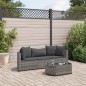 vidaXL 4-tlg. Garten-Sofagarnitur mit Kissen Grau Poly Rattan vidaXL 4-tlg. Garten-Sofagarnitur mit Kissen Grau Poly Rattan
