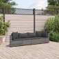 vidaXL 4-tlg. Garten-Sofagarnitur mit Kissen Grau Poly Rattan vidaXL 4-tlg. Garten-Sofagarnitur mit Kissen Grau Poly Rattan