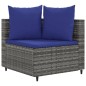 vidaXL 5-tlg. Garten-Sofagarnitur mit Kissen Grau Poly Rattan vidaXL 5-tlg. Garten-Sofagarnitur mit Kissen Grau Poly Rattan