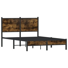 vidaXL Metallbett ohne Matratze Räuchereiche 120x200 cm