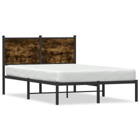 vidaXL Metallbett ohne Matratze Räuchereiche 120x190 cm