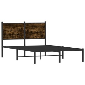 vidaXL Metallbett ohne Matratze Räuchereiche 120x190 cm