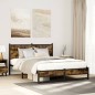 vidaXL Metallbett ohne Matratze Räuchereiche 140x200 cm vidaXL Metallbett ohne Matratze Räuchereiche 140x200 cm