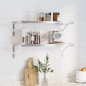 vidaXL Wandregale 2 Stk. 75x30 cm Silbern Edelstahl vidaXL Wandregale 2 Stk. 75x30 cm Silbern Edelstahl