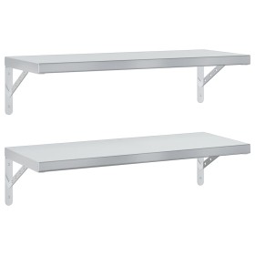 vidaXL Wandregale 2 Stk. 75x30 cm Silbern Edelstahl